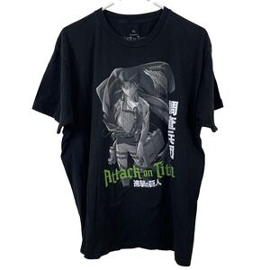 Attack on Titan‎ Season 3 Levi Ackerman Shirt XL Black Ripple Junction Anime Tee